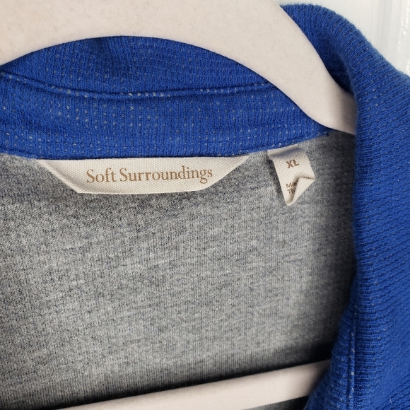 Soft Surroundings Sydney Shirt Tunic Top XL Buttondown Waffle Knit Mixed Media - Picture 9 of 11